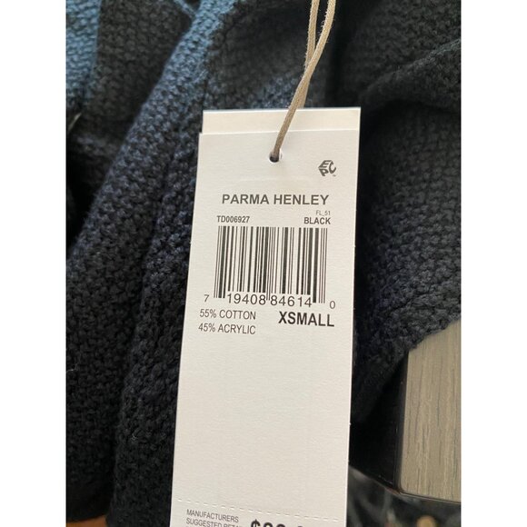 Three Dots Womens Long Sleeves Front Button Parma Henley Top Black Size XS NWT - Picture 5 of 5